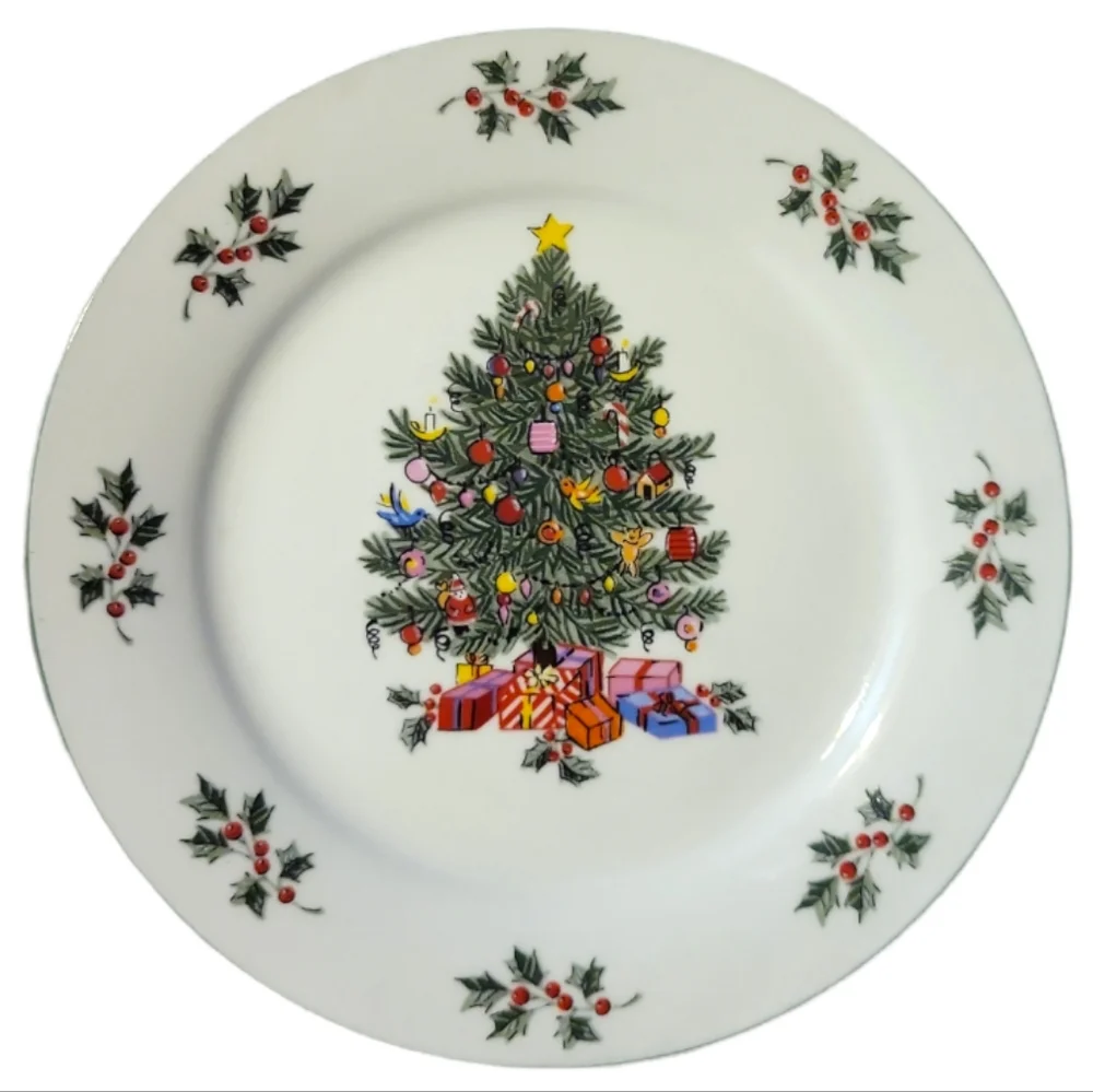 Vtg Salad Dessert Plate Noel Morning by GIBSON DESIGNS